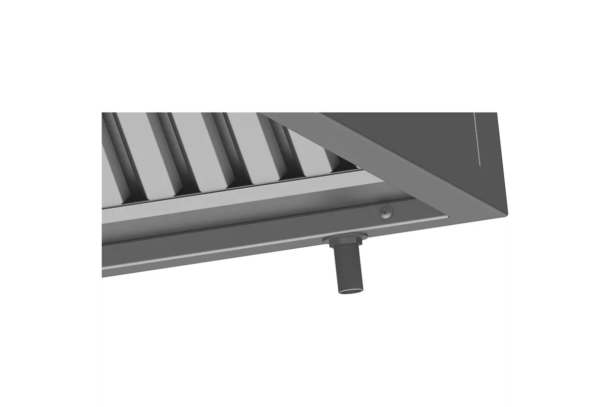 Okap przyścienny skrzyniowy skręcany z łapaczami, bez oświetlenia (króciec d250mm) 1210x1000x400 Stalgast 611012