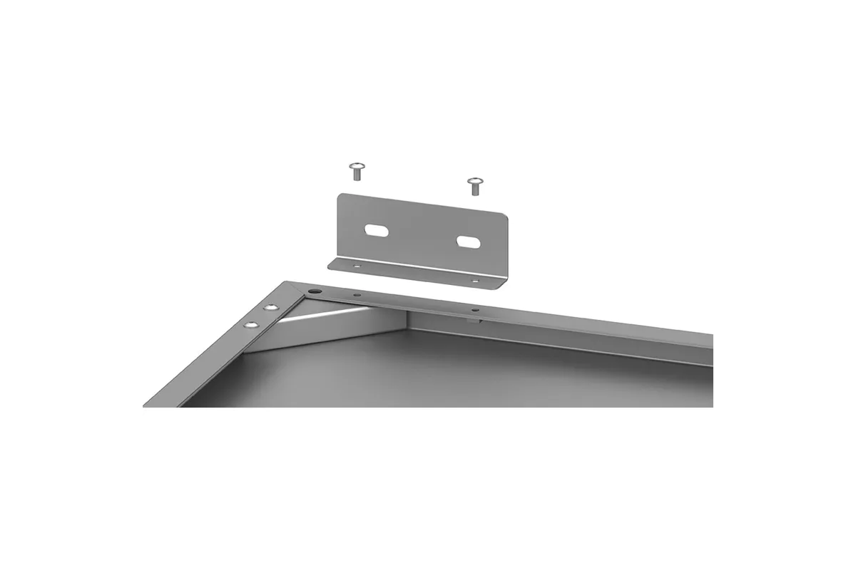 Okap przyścienny skrzyniowy skręcany z łapaczami, bez oświetlenia (króciec d250mm) 1210x1000x400 Stalgast 611012