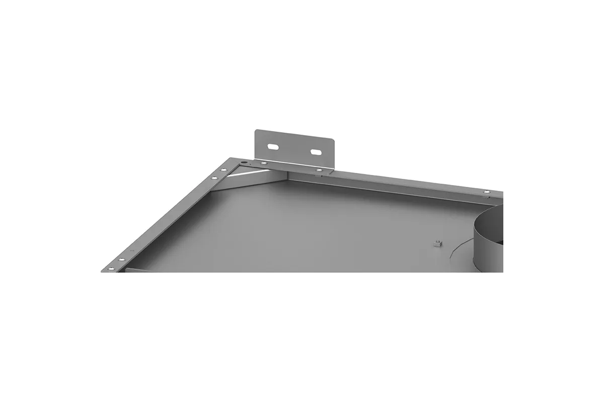 Okap przyścienny skrzyniowy skręcany z łapaczami, bez oświetlenia (2x króciec d250mm) 1510x1000x400 Stalgast 611015