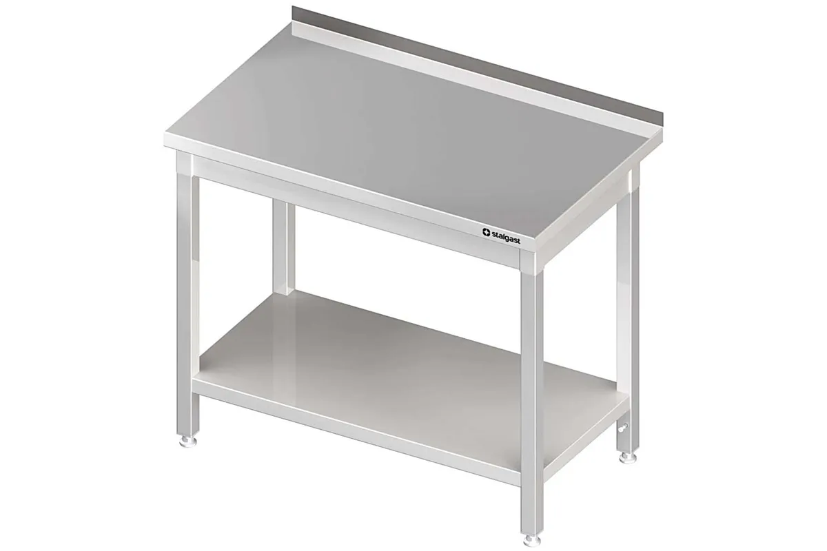 Stół stalowy z półką, przyścienny, skręcany, 1400x600x850 mm Stalgast 611346