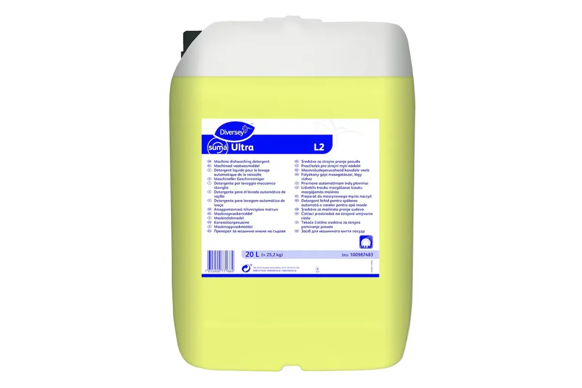 SUMA ULTRA L2 20L W3255+ preparat do maszynowego mycia naczyń w warunkach wody miękkiej Diversey 100987483