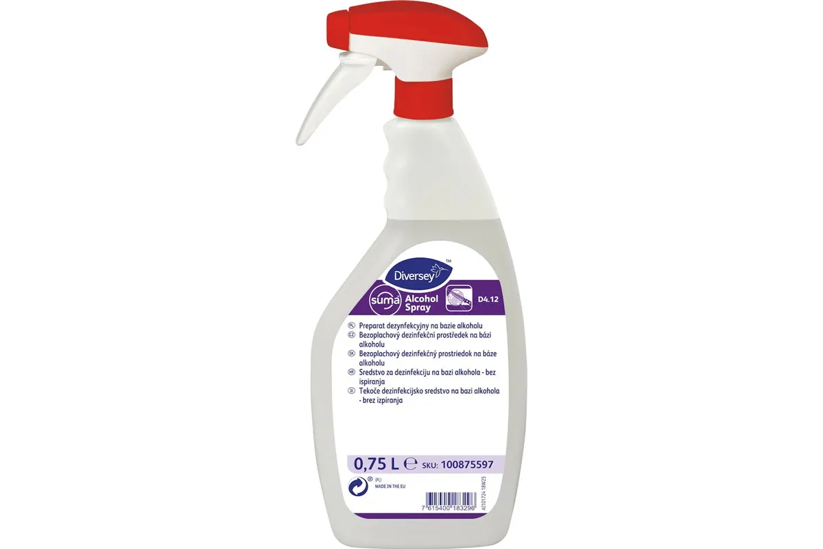 SUMA ALCOHOL SPRAY D4.12 0.75L W4797 gotowy do użycia preparat do dezynfekcji powierzchni oparty na etanolu Diversey 100875597