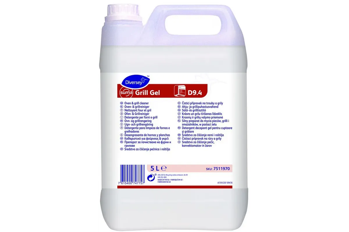 SUMA GRILL GEL D9.4 5L W2004 silny preparat do mycia pieców, grilli i smażalników (żel) Diversey 7511970