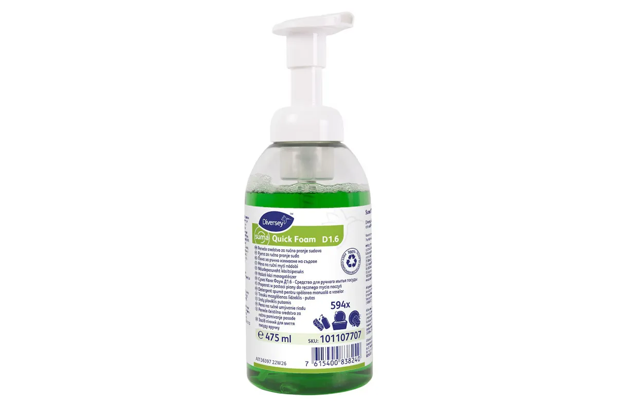 SUMA QUICK FOAM D1.6 0.475L W678 preparat do ręcznego mycia naczyń w formie piany Diversey 101107707