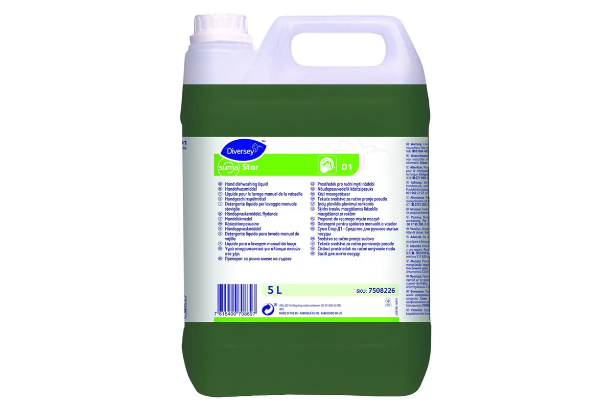 SUMA STAR D1 5L W1779+ skoncentrowany preparat do ręcznego mycia naczyń Diversey 7508226