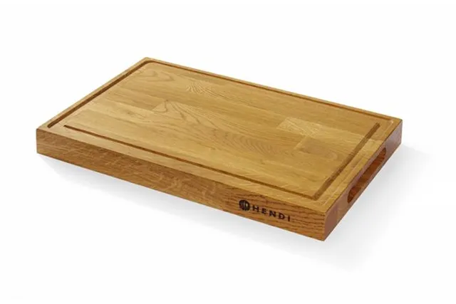 Deska dębowa do serwowania, 420x280x40mm Hendi 505489 Deska dębowa do serwowania, 420x280x40mm Hendi 505489