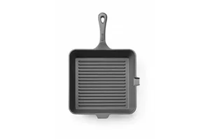 Patelnia żeliwna do grillowania, czarny, 265x265x50mm Hendi 629369