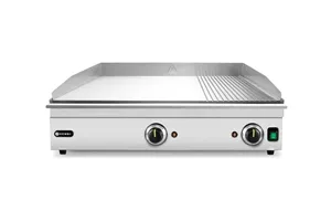 Płyta grillowa w ⅓ żebrowana, Kitchen Line, 2/3 gładka, 1/3 ryflowana, 220-240V/3500W, 697x474x241mm Hendi 154960