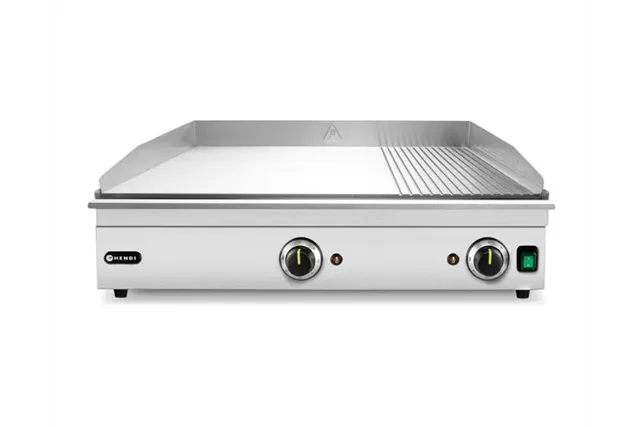 Płyta grillowa w ⅓ żebrowana, Kitchen Line, 2/3 gładka, 1/3 ryflowana, 220-240V/3500W, 697x474x241mm Hendi 154960 Płyta grillowa w ⅓ żebrowana, Kitchen Line, 2/3 gładka, 1/3 ryflowana, 220-240V/3500W, 697x474x241mm Hendi 154960