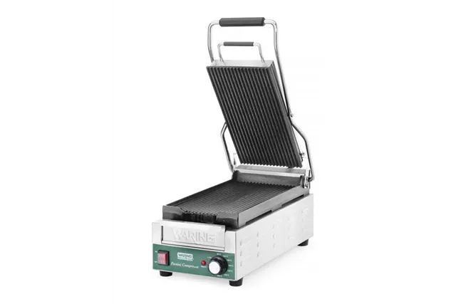 Grill kontaktowy Panini Compresso Slimline, Waring, 220-240V/1800W, 317x596x260mm Hendi WPG200E Grill kontaktowy Panini Compresso Slimline, Waring, 220-240V/1800W, 317x596x260mm Hendi WPG200E