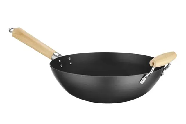 Wok z drewnianym uchwytem, ⌀324x565mm Hendi 627907 Wok z drewnianym uchwytem, ⌀324x565mm Hendi 627907