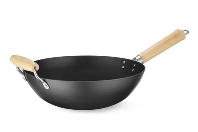 Wok z drewnianym uchwytem, ⌀324x565mm Hendi 627907 Wok z drewnianym uchwytem, ⌀324x565mm Hendi 627907