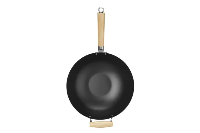 Wok z drewnianym uchwytem, ⌀324x565mm Hendi 627907 Wok z drewnianym uchwytem, ⌀324x565mm Hendi 627907