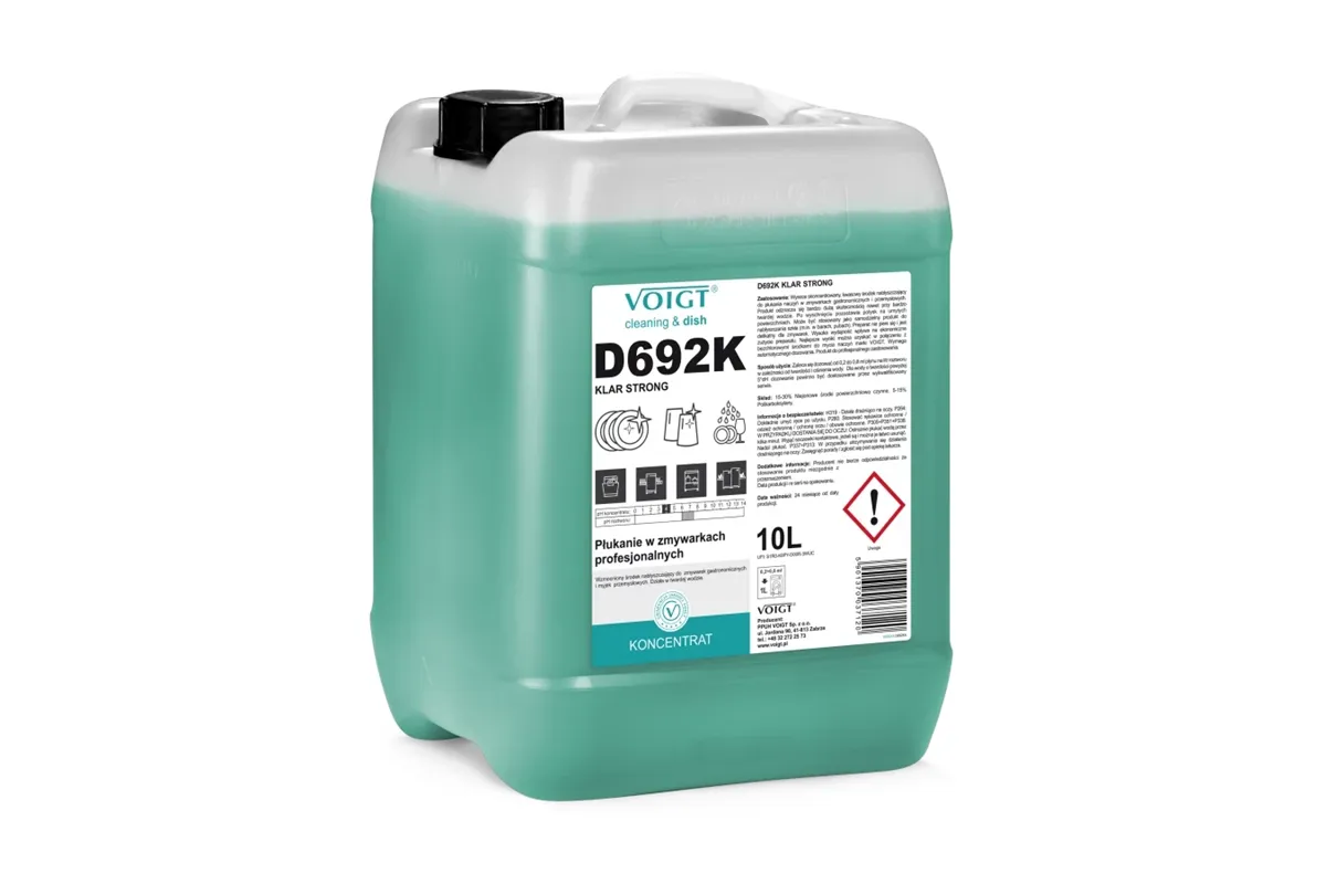 D692K KLAR STRONG 10L – koncentrat nabłyszczający do zmywarek gastronomicznych