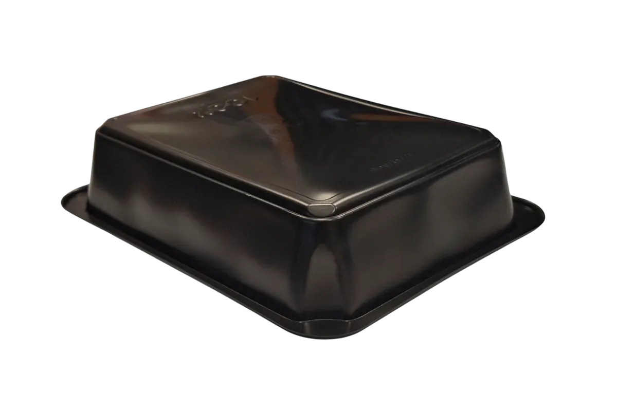 Pojemniki cateringowe zgrzewane czarne, obiadowe na wynos  227x178x50 mm 400szt. G117333
