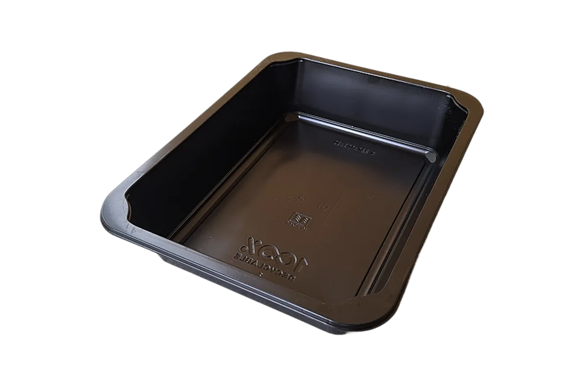 Pojemniki cateringowe do zgrzewu, czarne jednokomorowe (bez przegród) 227x178x50mm 400szt G117313