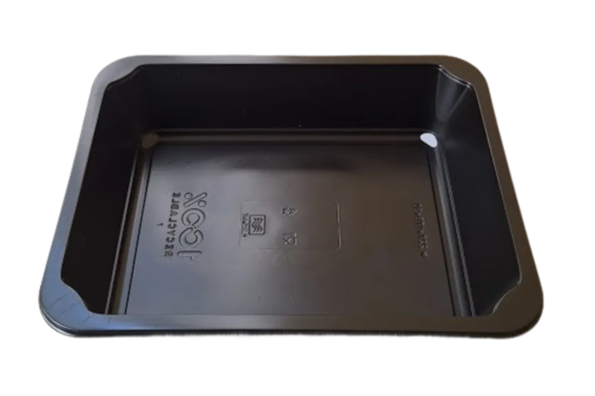 Pojemniki cateringowe do zgrzewu, czarne jednokomorowe (bez przegród) 227x178x50mm 400szt G117313