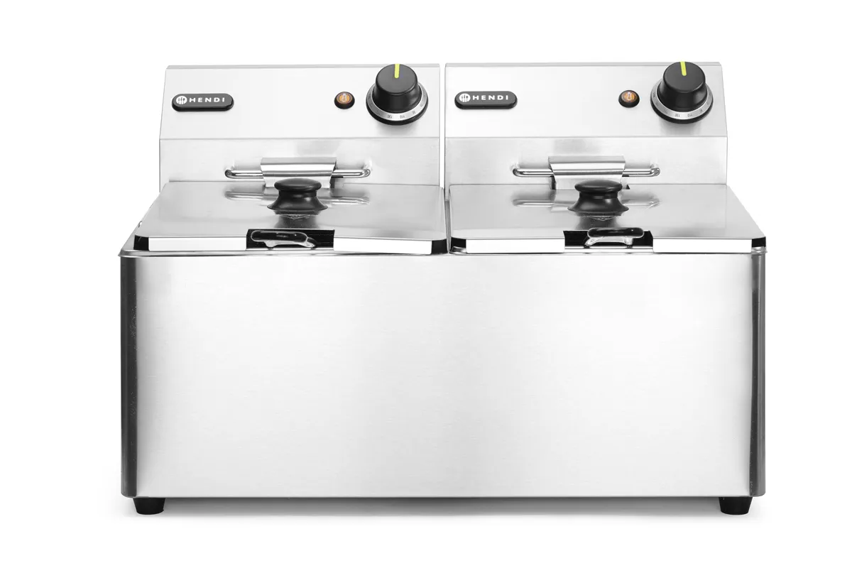 Frytownica 2×8l, Kitchen Line, 16L, 230V/7000W, 542x430x351mm Hendi 205839