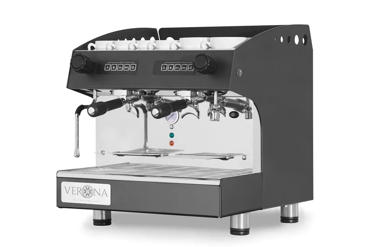 Ekspres do kawy Julia Compact, 2-grupowy, automatyczny, czarny, 230V/2700W, 475x563x530mm Hendi 207499