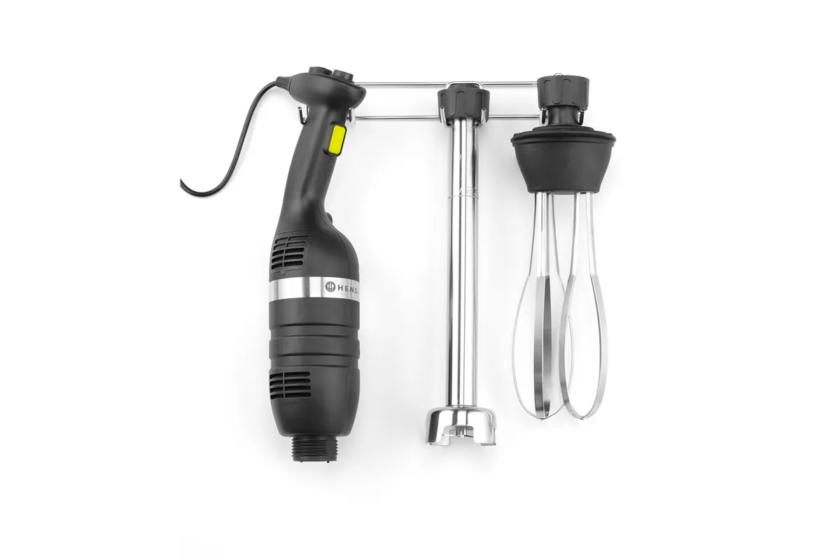 Zestaw: Mikser ręczny 350 ze zmienną prędkością + rózga + wieszak, Kitchen Line, czarny, 230V/350W, 110x324x816mm Hendi 222393