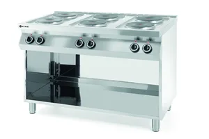 Kuchnia elektryczna 6-płytowa na podstawie otwartej, Kitchen Line, 400V/15600W, 1200x700x900mm Hendi 226230