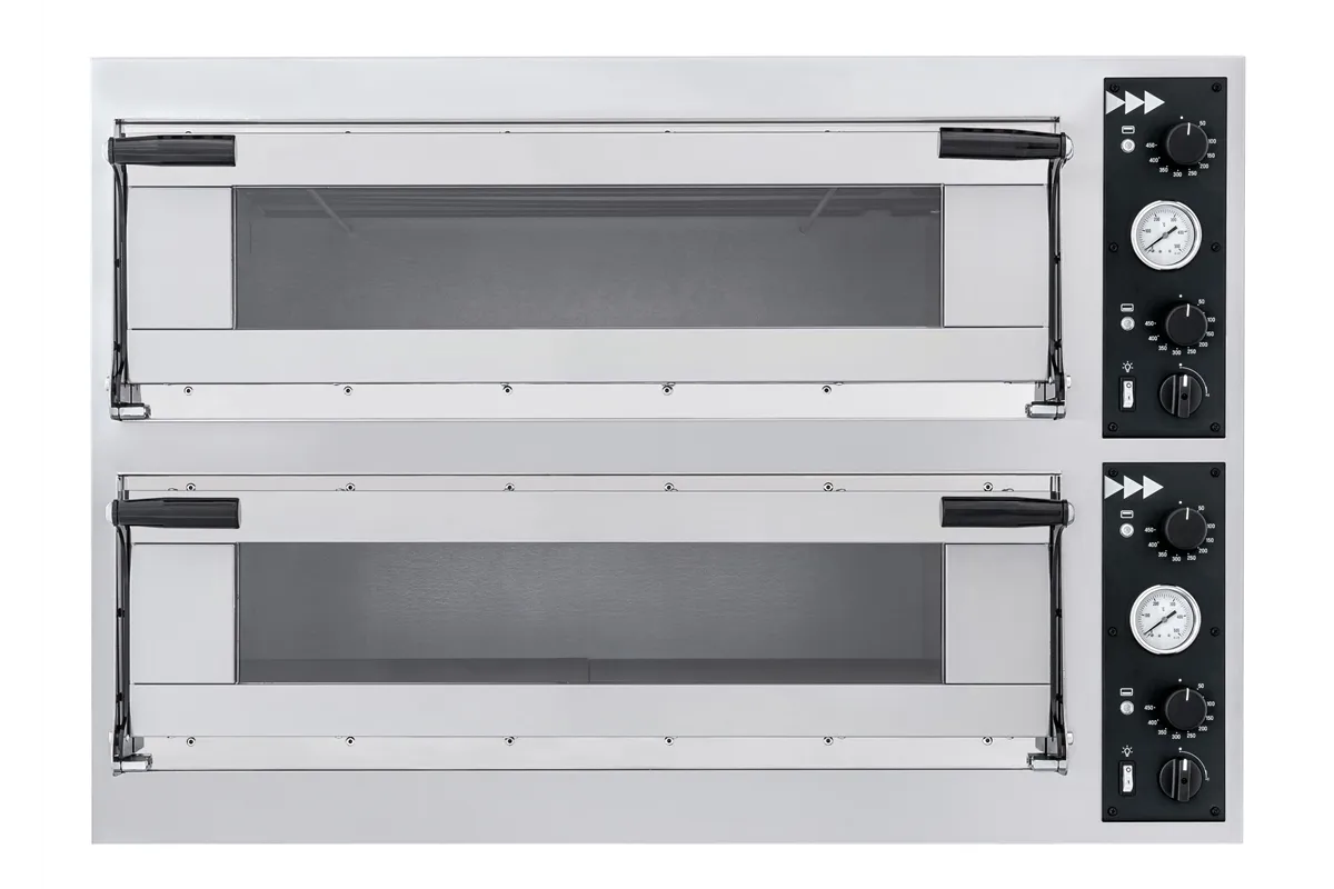 Piec do pizzy Trays 44 Glass, 2 komory, 400V/13800W, 1100x964x745mm Prismafood 227268