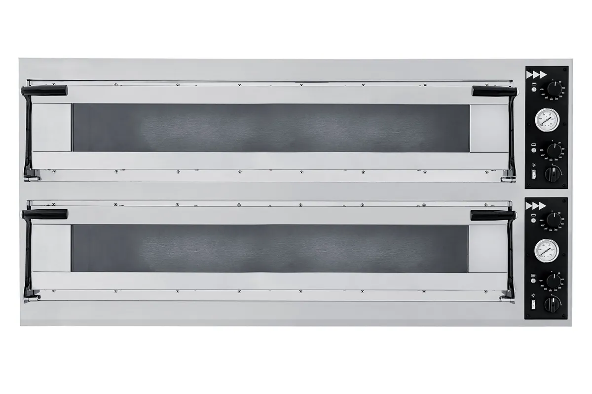 Piec do pizzy Trays 66L Glass, 2 komory, 400V/20400W, 1500x964x745mm Prismafood 227350