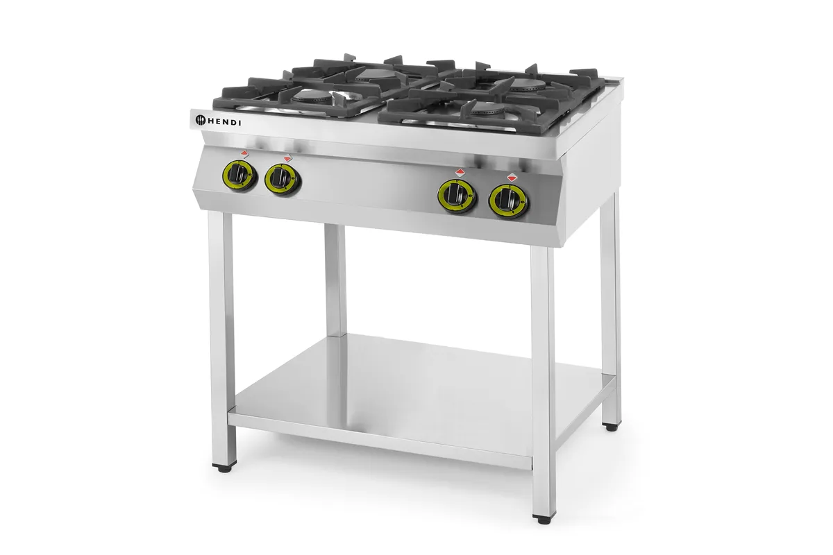 Kuchnia gazowa 4-palnikowa na podstawie otwartej, Kitchen Line, 19kW, 800x700x900mm Hendi 227589