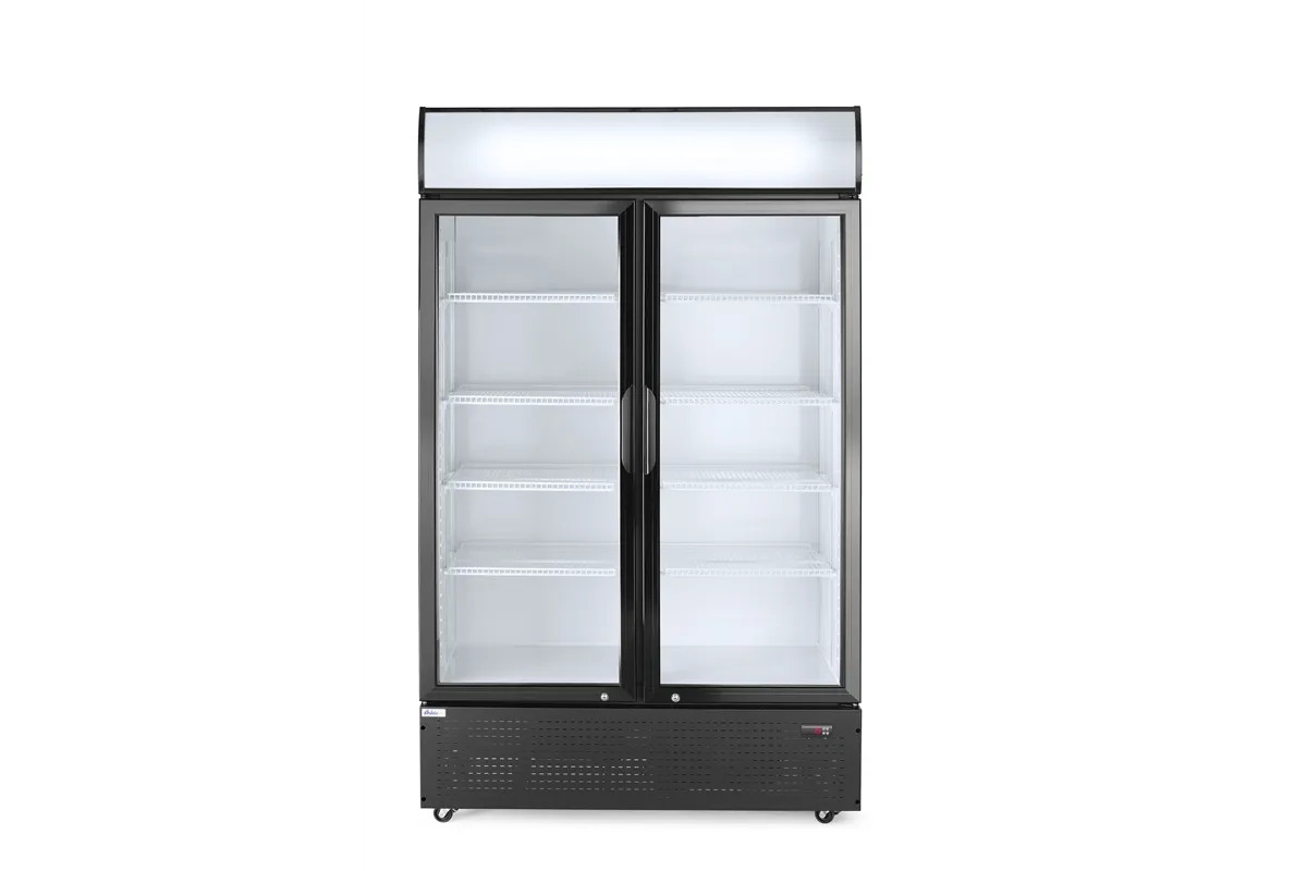 Lodówka barowa z podświetlanym panelem, 2-drzwiowa, 512L, czarny, 220-240V/510W, 1120x585x1900mm Arktic 233795