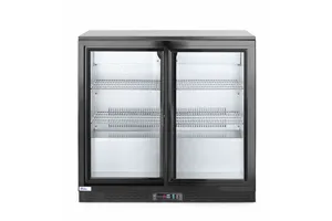Lodówka barowa z podwójnymi drzwiami suwanymi, 158L, czarny, 220-240V/160W, 900x520x865mm Arktic 233917