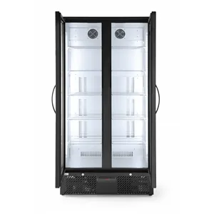 Lodówka barowa 2-drzwiowa, 384L, czarny, 220-240V/365W, 900x530x1820mm Arktic 233931