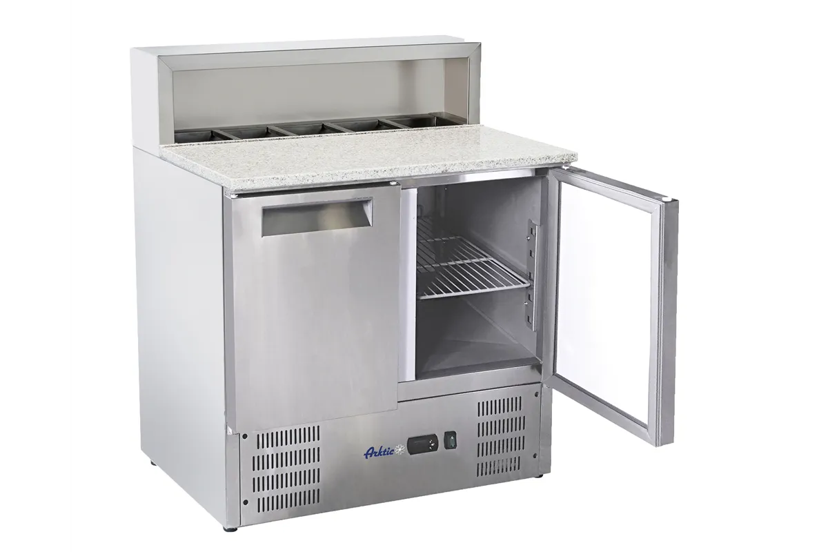 Stół chłodniczy z nadstawą i blatem granitowym, 247L, 230V/145W, 900x700x1070mm Arktic 236208