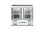Stół chłodniczy 2-drzwiowy przeszklony z pokrywą uchylną, 247L, 230V/145W, 900x700x860mm Arktic 236246