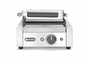 Grill kontaktowy pojedynczy, góra i dół ryflowane, 230V/1800W, 310x375x216mm Hendi 263501