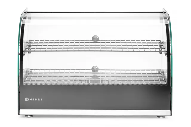 Witryna grzewcza podwójna, podwójna, czarny, 220-240V/800W, 554x376x376mm Hendi 273999