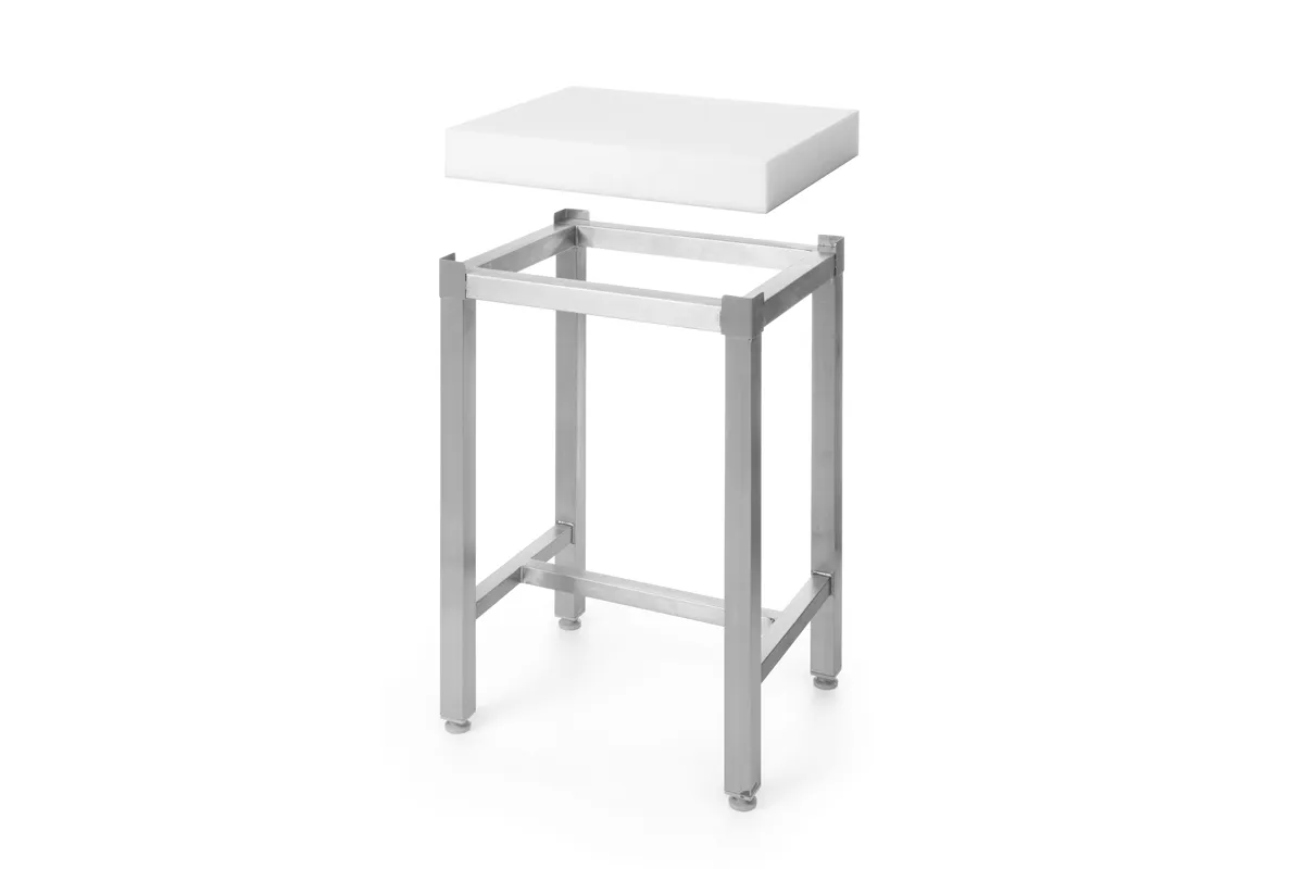 Kloc masarski z polietylenu z podstawą, 505656 + 505670, biały, 500x400x800mm Hendi 505687