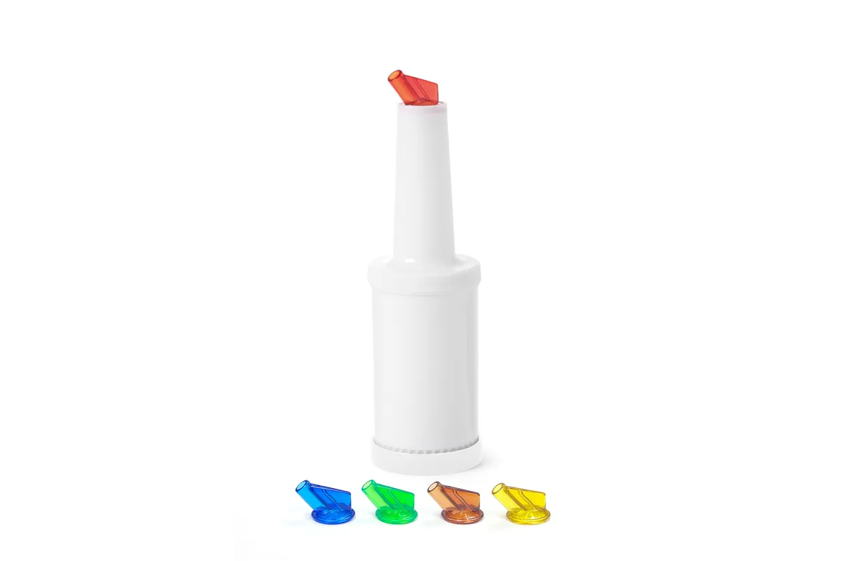 Dyspenser barmański z wymiennymi końcówkami, 0,8L, biały, ⌀90x300mm BarUp 557600