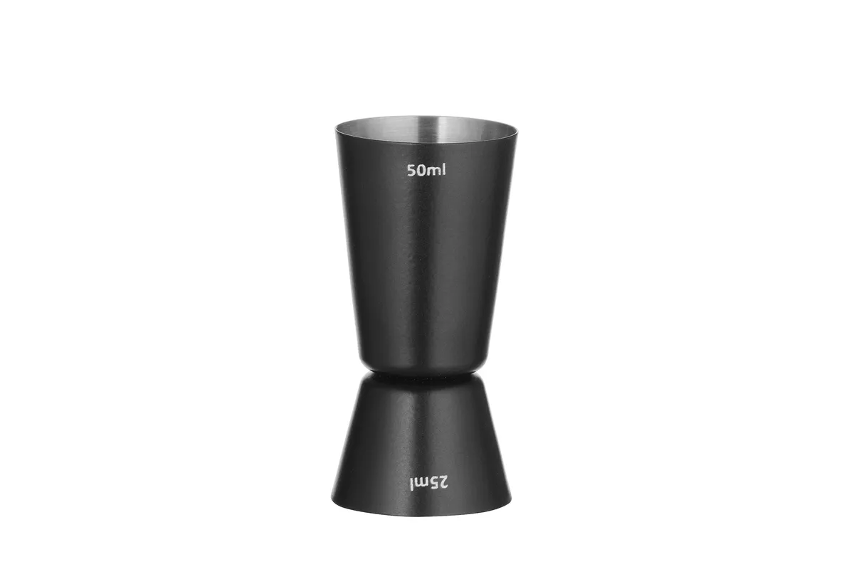 Jigger – miarka barmańska 25/50 ml, czarny, ⌀45x86mm BarUp 596647