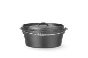Kociołek żeliwny, 7,2L, czarny, ⌀310x155mm, Okrągły Hendi 629376