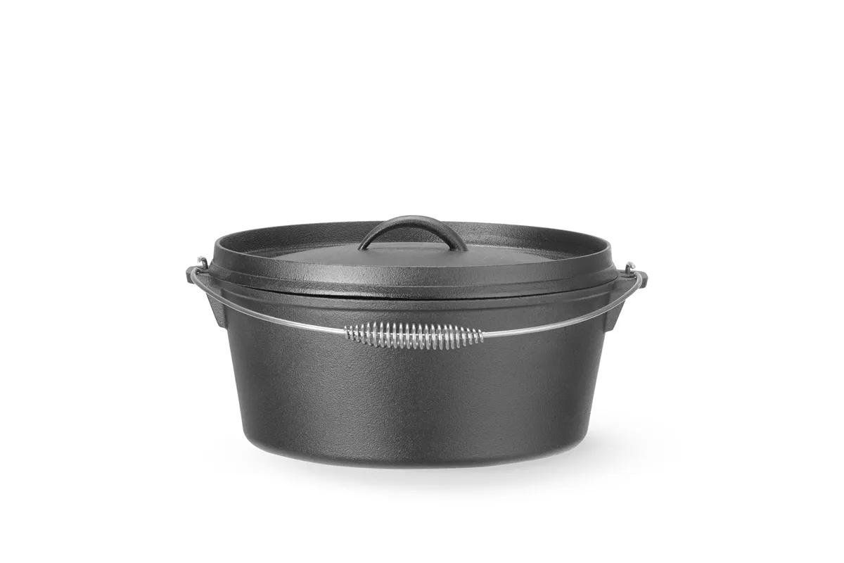 Kociołek żeliwny, 7,2L, czarny, ⌀310x155mm, Okrągły Hendi 629376