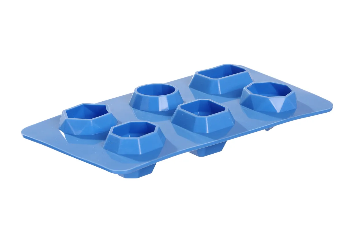 Forma do kostek lodu w kształcie kamienia szlachetnego, niebieski, 2 szt., 190x105x30mm BarUp 679012