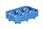 Forma do kostek lodu w kształcie kuli, niebieski, 180x125x50mm BarUp 679029