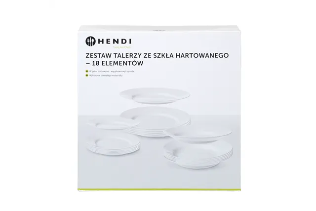 Zestaw talerzy Opal - 18 elementów, 18 szt., ⌀mm Hendi 795224