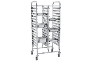 Wózek do transportu pojemników podwójny 30×GN 1/1, 798x610x1710mm Hendi 810576