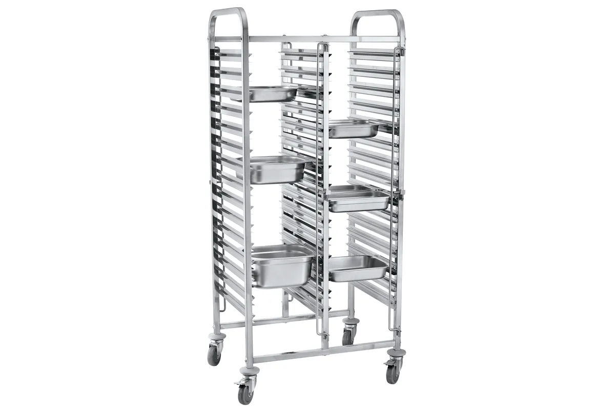 Wózek do transportu pojemników podwójny 30×GN 1/1, 798x610x1710mm Hendi 810576