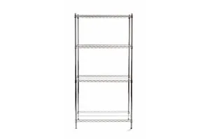 Regał magazynowy 4-półkowy, kolor chromowany, 910x455x1830mm Hendi 812259