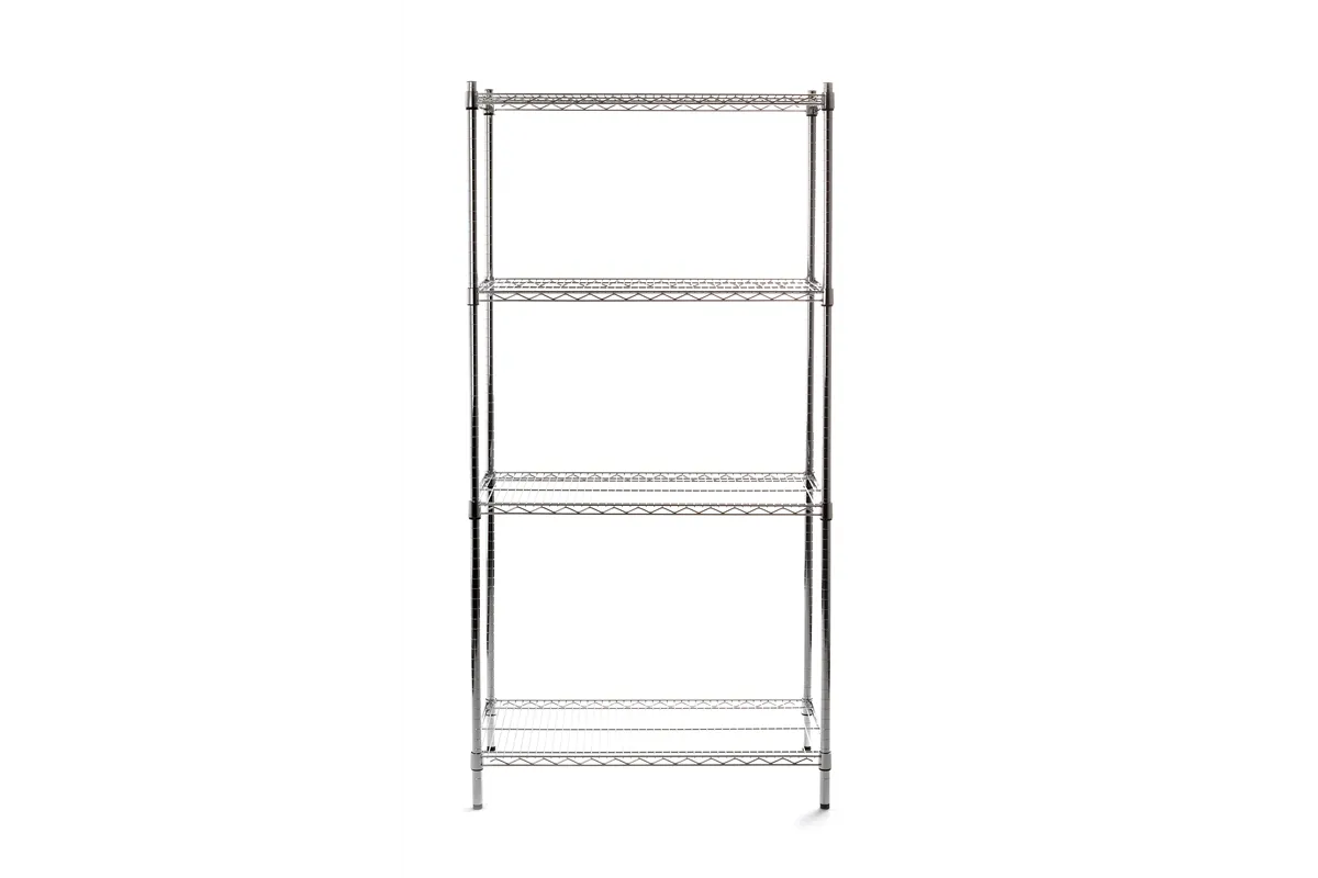 Regał magazynowy 4-półkowy, kolor chromowany, 910x455x1830mm Hendi 812259