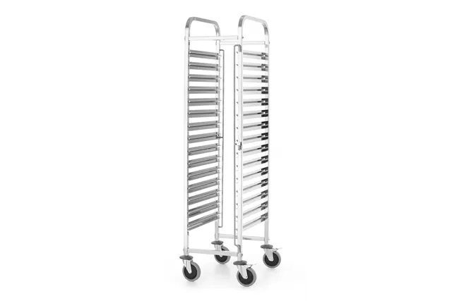 Wózek do transportu pojemników 15x GN 1/1, Kitchen Line, GN 1/1, srebrny, 380x550x1705mm Hendi 813270