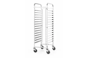 Wózek do transportu blach 15x 600x400, Kitchen Line, 15 prowadnic na tace 600x400, srebrny, 470x620x1735mm Hendi 813287