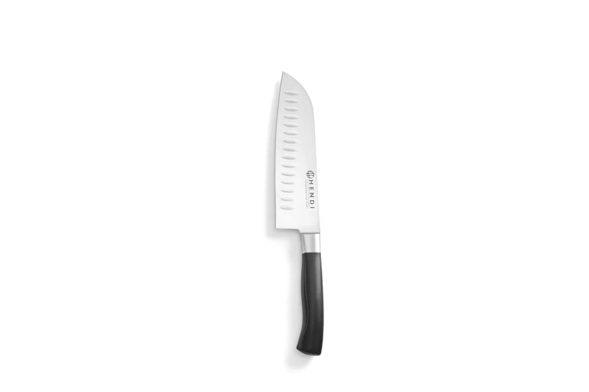 Nóż Santoku, Profi Line, szlif kulowy, czarny, 310mm Hendi 844274